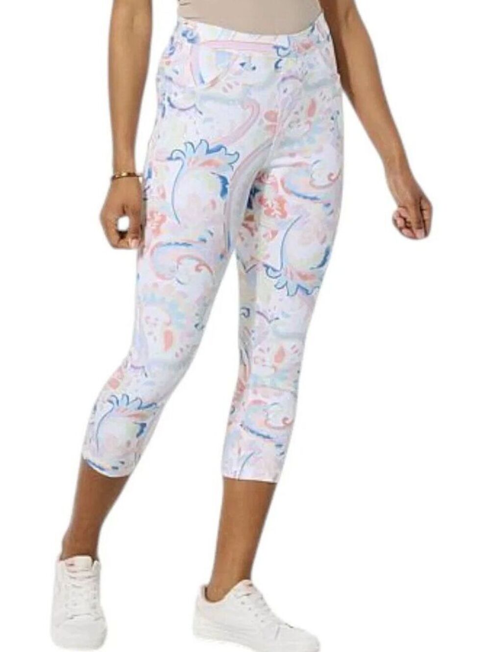 HUE NWT $59 pastel paisley leggings Small